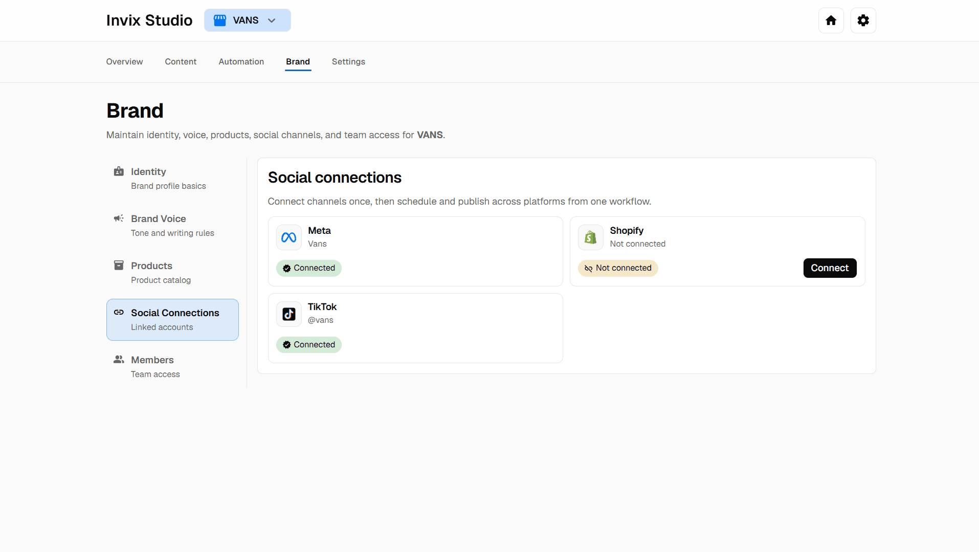 Social connections view